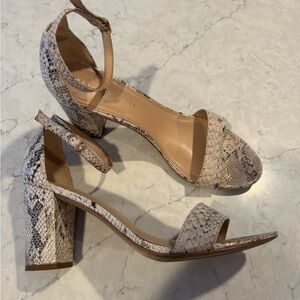 Kelly and Katie Metallic Snakeskin Patterned Heels